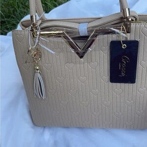 Beige hand bag